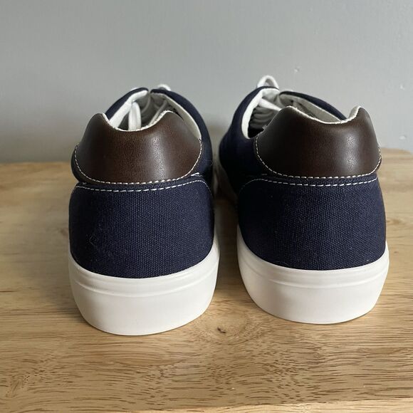 NEW J. Crew Men’s Canvas Lace Up Navy Blue Brown Men’s Size 11